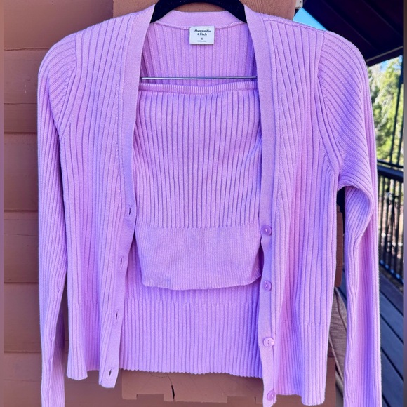 Abercrombie Ribbed Knit Cardigan Set - Picture 5 of 13